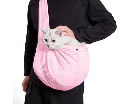 Слинг-переноска для котов и собак SY-2022-0502 Pink M (40*11*26 см)