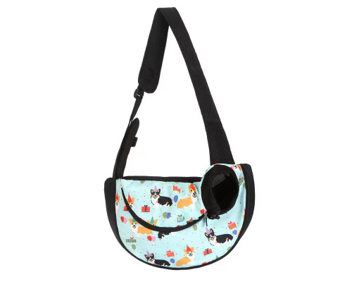 Слинг-переноска для котов и собак SY-2022-1024-93 Green Corgi dog L (47*14*29 см)