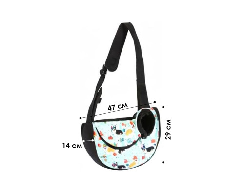 Слинг-переноска для котов и собак SY-2022-1024-93 Green Corgi dog L (47*14*29 см)