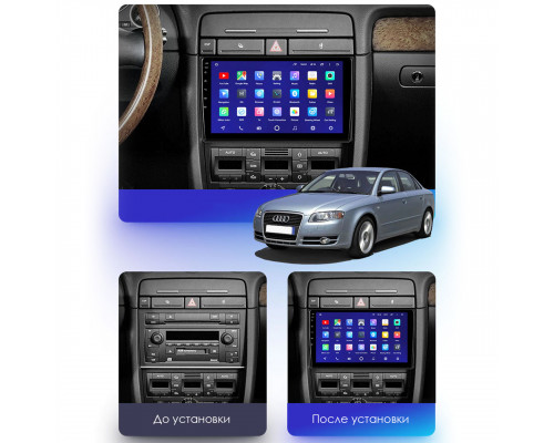 Штатная магнитола Lesko для Audi A4 II (B6) 2000-2006 экран 9" 2/32Gb 4G Wi-Fi GPS Top