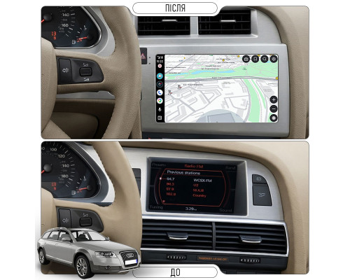 Штатная магнитола Lesko для Audi A6 allroad II (C6) 2006-2008 экран 9" 1/16Gb Wi-Fi GPS Base