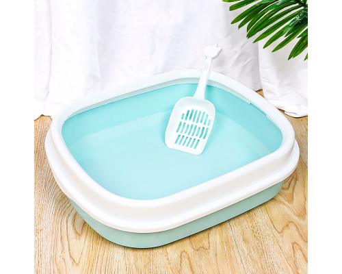Туалет лоток для кошек с лопаткой Taotaopets 225501 46*38*13 см Blue