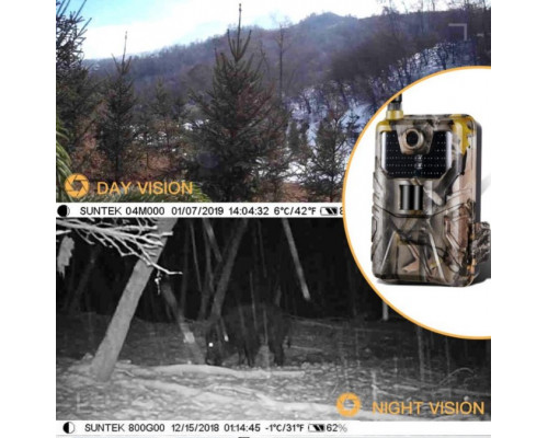 Фотопастка Suntek HC 900M з кутом огляду 120°, GSM модуль G2, нічна зйомка та датчик руху.