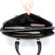 Шкіряна чоловіча ділова сумка 38x29x8, папка портфель для роботи  Tiding Bag 30987 чорна