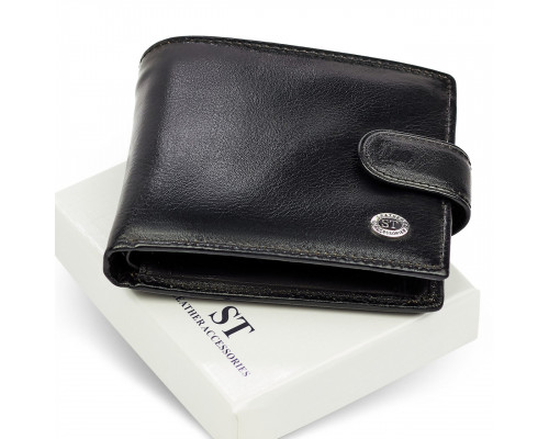 Чоловіче портмоне з натуральної шкіри ST Leather В104 Чорний