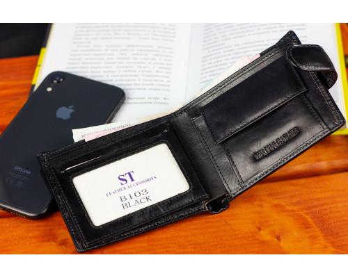 Стильне шкіряне портмоне ST Leather В 103 Чорний