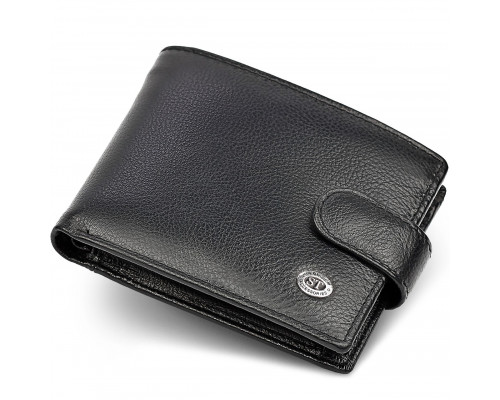 Класичне чоловіче портмоне з натуральної шкіри ST Leather ST102 Чорний
