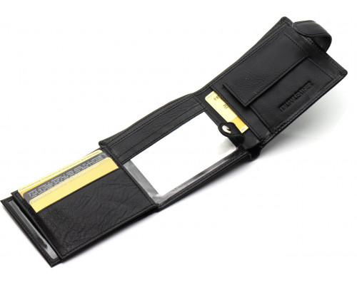 Класичне чоловіче портмоне з натуральної шкіри ST Leather ST102 Чорний