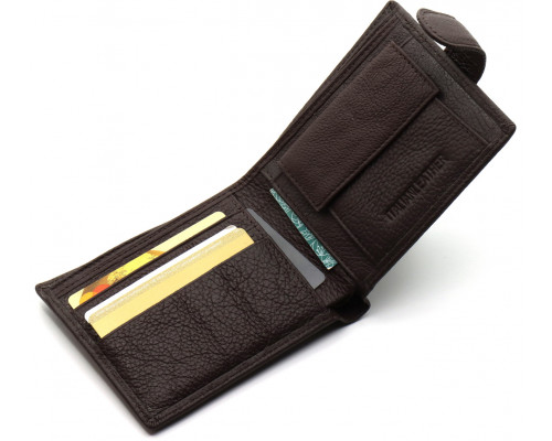Шкіряне чоловіче портмоне на кнопці ST Leather ST104 Коричневе