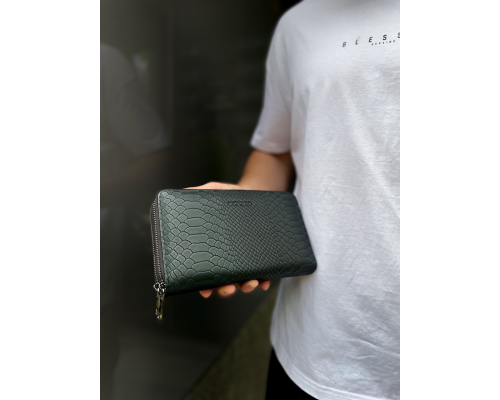 Клатч на дві блискавки з фактурною натуральною шкірою MC-086-5902С