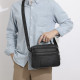 Чоловіча шкіряна сумка-барсетка 26х20х7, месенджер із ручкою та ременем через плече BX-10041 чорний
