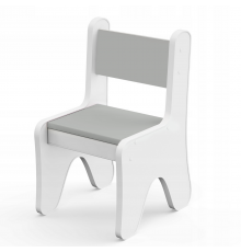 Стільчик для дитячої кімнати 55×37×33 дитячий зручний стілець для ігор, білий з сірим