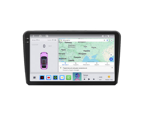 Штатная магнитола Lesko для Audi RS 3 I (8P) 2011-2012 экран 9" 4/64 QLED CarPlay 4G Wi-Fi GPS 360 Prime