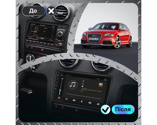 Штатная магнитола Lesko для Audi RS 3 I (8P) 2011-2012 экран 9" 6/128Gb 4G Wi-Fi GPS Top