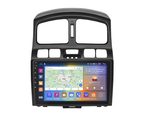 Штатная магнитола Lesko для Hyundai Santa Fe I 2000-2012 экран 9" 4/64Gb CarPlay 4G Wi-Fi GPS Prime