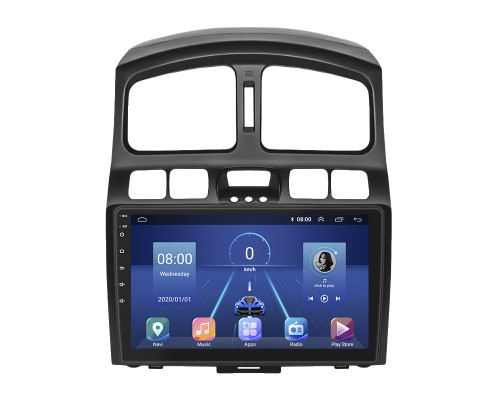 Штатная магнитола Lesko для Hyundai Santa Fe I 2000-2012 экран 9" 6/128Gb 4G Wi-Fi GPS Top