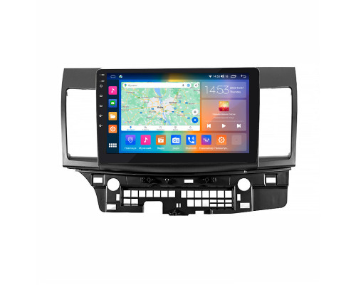 Штатная магнитола Lesko для Mitsubishi Lancer X Рестайлинг 2011-2015 экран 10" 2/32Gb CarPlay 4G Wi-Fi GPS Prime