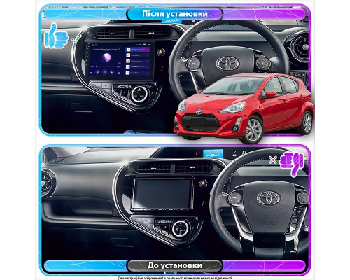 Штатная магнитола Lesko для Toyota Prius c I Рестайлинг 2015-н.в. экран 9" 2/32Gb Wi-Fi GPS Base
