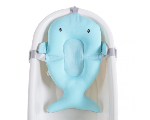 Матрасик коврик для ребенка в ванночку с креплениями Bestbaby 340 Blue Shark