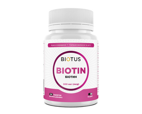 Біотин, Biotin, Biotus, 600 мкг, 100 таблеток