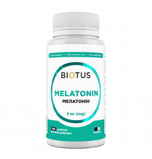 Мелатонін, Melatonin, Biotus, 5 мг, 100 капсул