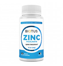Цинк піколінат, Zinc Picolinate, Biotus, 15 мг, 100 капсул