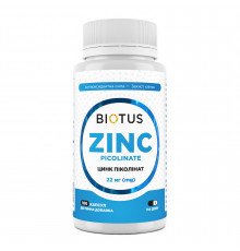 Цинк піколінат, Zinc Picolinate, Biotus, 22 мг, 100 капсул