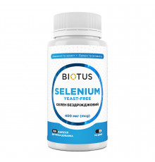 Селен, Selenium, Biotus, без дріжджів, 400 мкг, 100 капсул