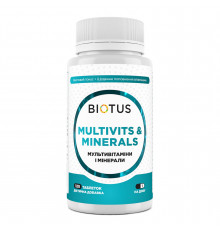 Мультивітаміни та мінерали, Multivits & Minerals, Biotus, 120 таблеток