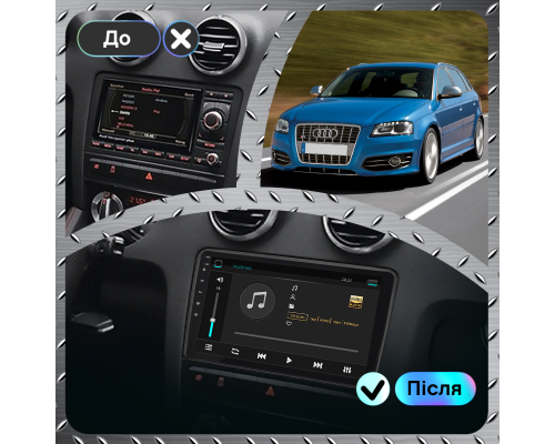 Штатная магнитола Lesko для Audi S3 II (8P) Рестайлинг 2008-2012 экран 9" 1/16Gb Wi-Fi GPS Base