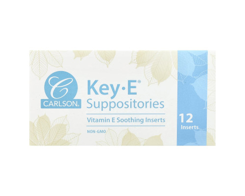 Свічки з вітаміном Е, Key E Suppositories, Carlson, 12 шт.