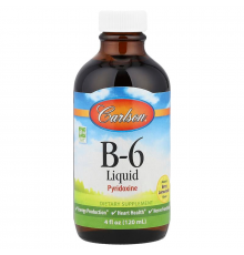 Вітамін В6 (піридоксин), B-6 Liquid, Carlson, зі смаком ягідний лимонад, 120 мл