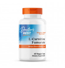 L-карнітин фумарат, L-Carnitine Fumarate with Biosint Carnitine, Doctor's Best, 500 мг, 60 веганських капсул