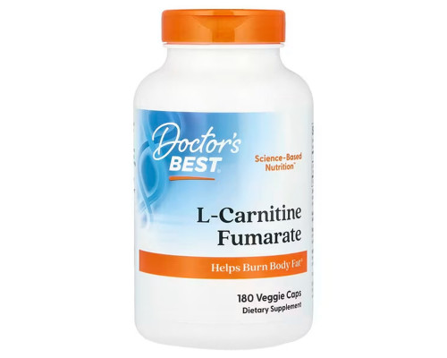 L-карнітин фумарат, L-Carnitine Fumarate, Doctor's Best, 500 мг, 180 веганських капсул