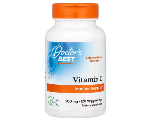 Вітамін С, Vitamin C, Doctor's Best, 500 мг, 120 капсул