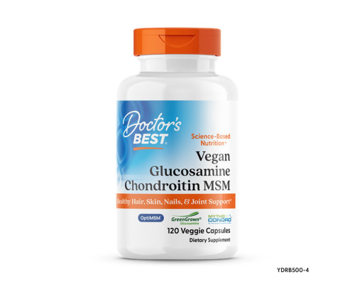 Глюкозамін, хондроїтин МСМ, Glucosamine Chondroitin MSM, Doctor's Best, 120 веганських капсул