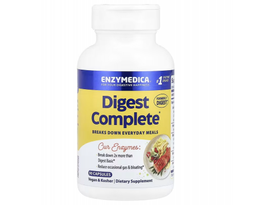 Травні ферменти, повна формула, Digest Complete, Enzymedica, 90 капсул