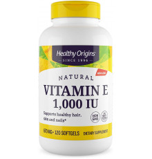 Вітамін Е, Vitamin E, Healthy Origins, 1000 МО, 120 капсул