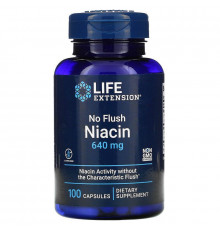 Ніацин (Вітамін В3), No Flush Niacin, Life Extension, 640 мг, 100 капсул