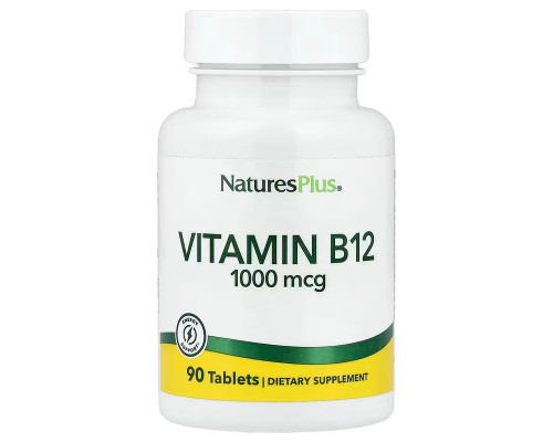 Вітамін В-12, Vitamin B-12, Nature's Plus, 1000 мкг, 90 таблеток
