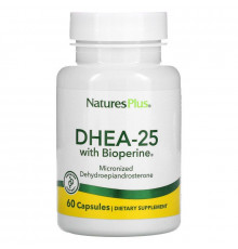 ДГЕА-25 з біоперіном, DHEA-25 With Bioperine, Nature's Plus, 60 вегетаріанських капсул