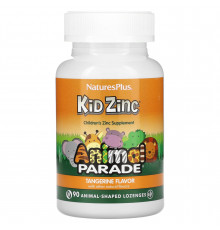 Цинк для дітей, Kid Zinc, Nature's Plus, Animal Parade, смак мандарина, 90 льодяників