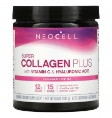 Колаген для шкіри (комплекс), Collagen, Neocell, з вітаміном C і гіалуроновою кислотою, 195 г