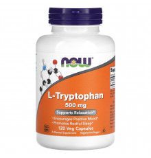 Триптофан, L-Tryptophan, Now Foods, 500 мг, 120 вегетаріанських капсул