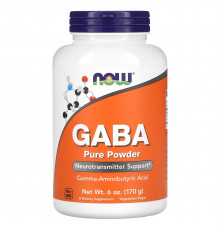 Гамма-аміномасляна кислота, GABA, Now Foods, чистий порошок, 170 г
