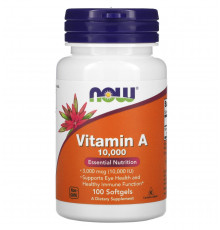 Вітамін А, Vitamin A, Now Foods, 10000 МО, 100 капсул