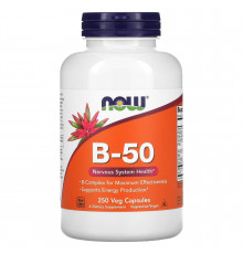 Вітаміни групи В-50, B-50, Now Foods, комплекс, 250 вегетаріанських капсул