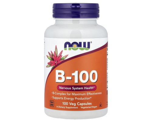 Комплекс В-100 для нервової системи, B-100, NOW Foods, 100 вегетаріанських капсул