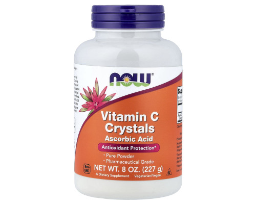 Вітамін С, Vitamin C, Now Foods, кристали, 227 г