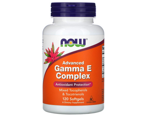 Вітамін Е, Gamma E Complex, Now Foods, комплекс, покращений, 120 гелевих капсул